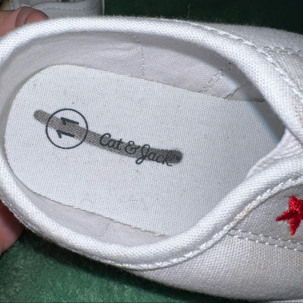 🇺🇸 Cat & Jack Shoes Toddler Girls Size 10 11 Slip On Sneakers USA 4th of July - Picture 7 of 8